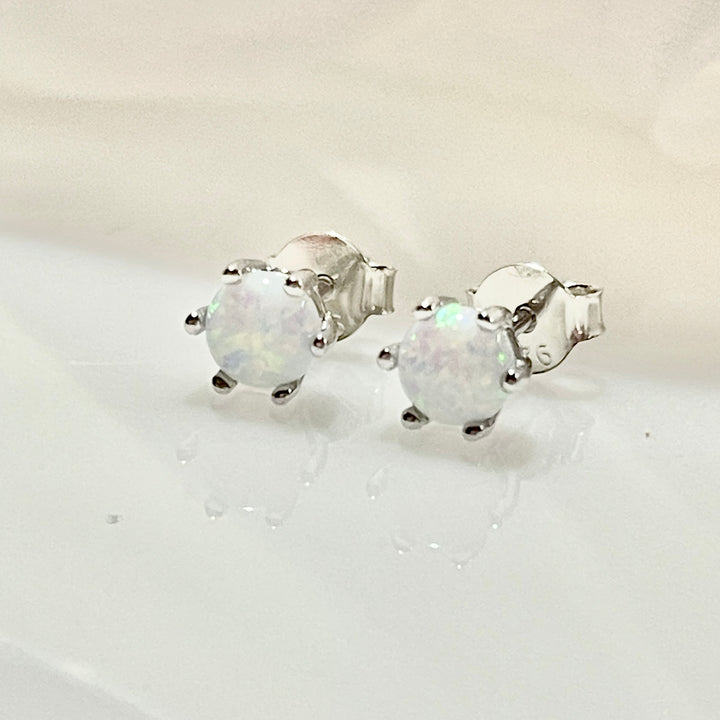 Aretes Plata ⚪️Circulo Blanco Colores 5MM | Nicola Joyería 