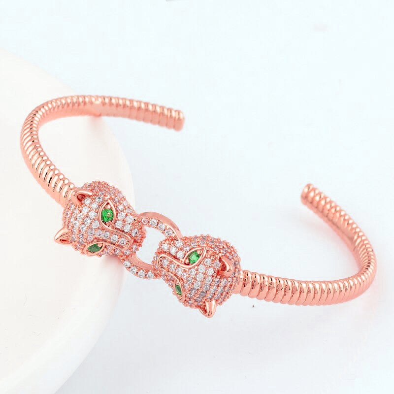 Pulsera Acero 💗 Aro Trigre Oro Rosa