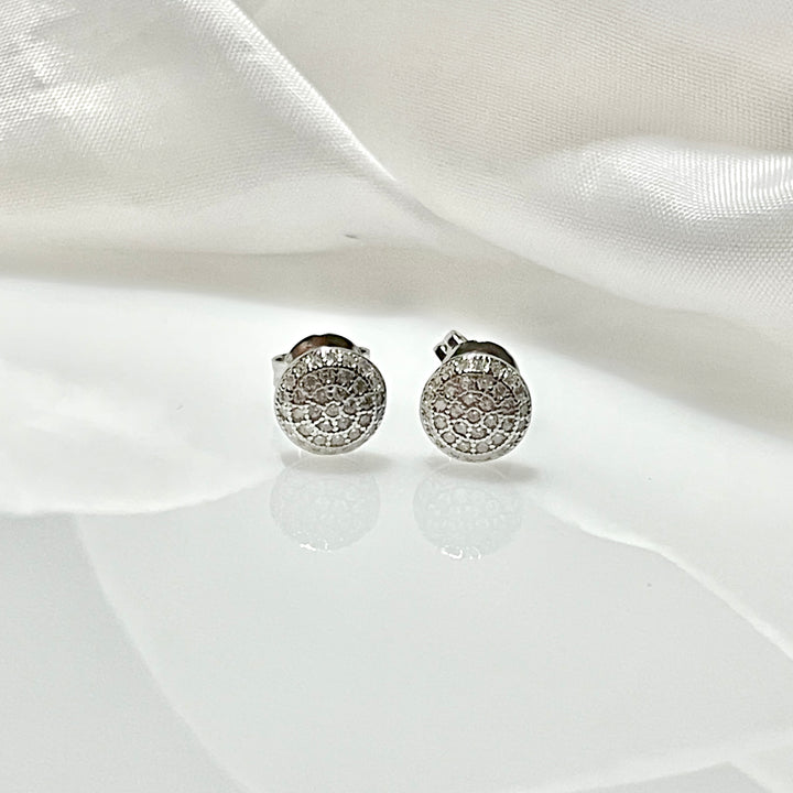 Aretes Plata Circulito Cielo ❤️ 8MM | Nicola Joyería 