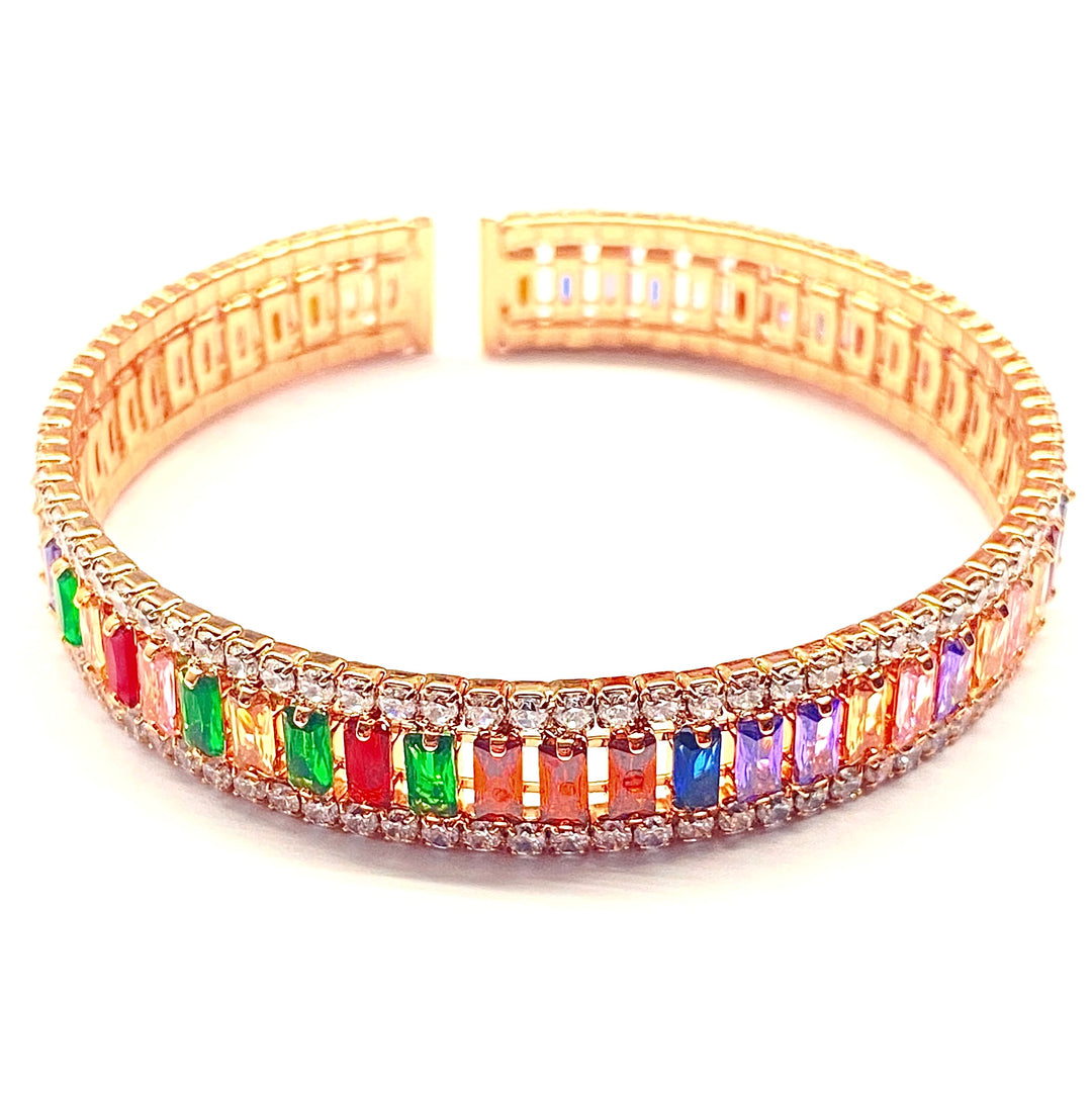 Pulsera Acero 💗 Aro Oro Rosa Multicolor