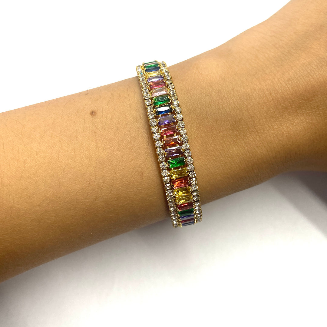 Pulsera Acero 💛 Aro Dorado Multicolor