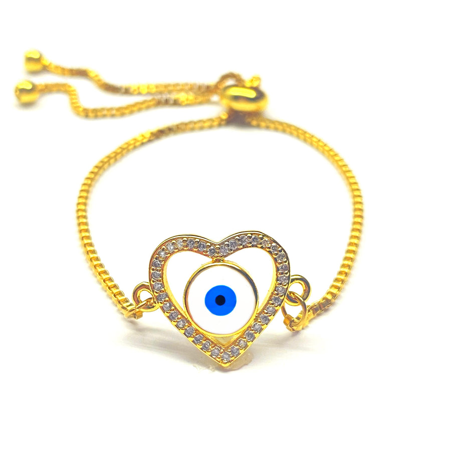 Pulsera Acero 💙👁 Corazón Ojo