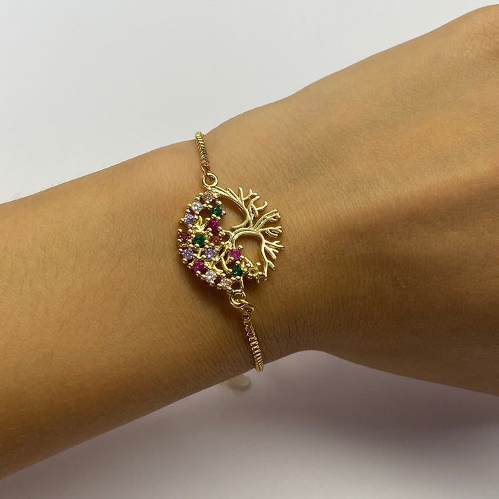 Pulsera Acero Árbol 🌳 de la Vida Dorado