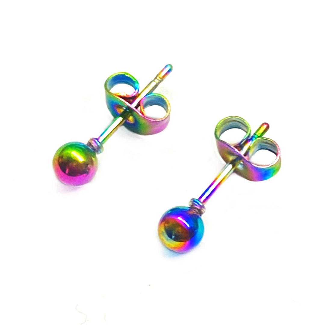 Aretes Acero Bolas 4MM Tornasol