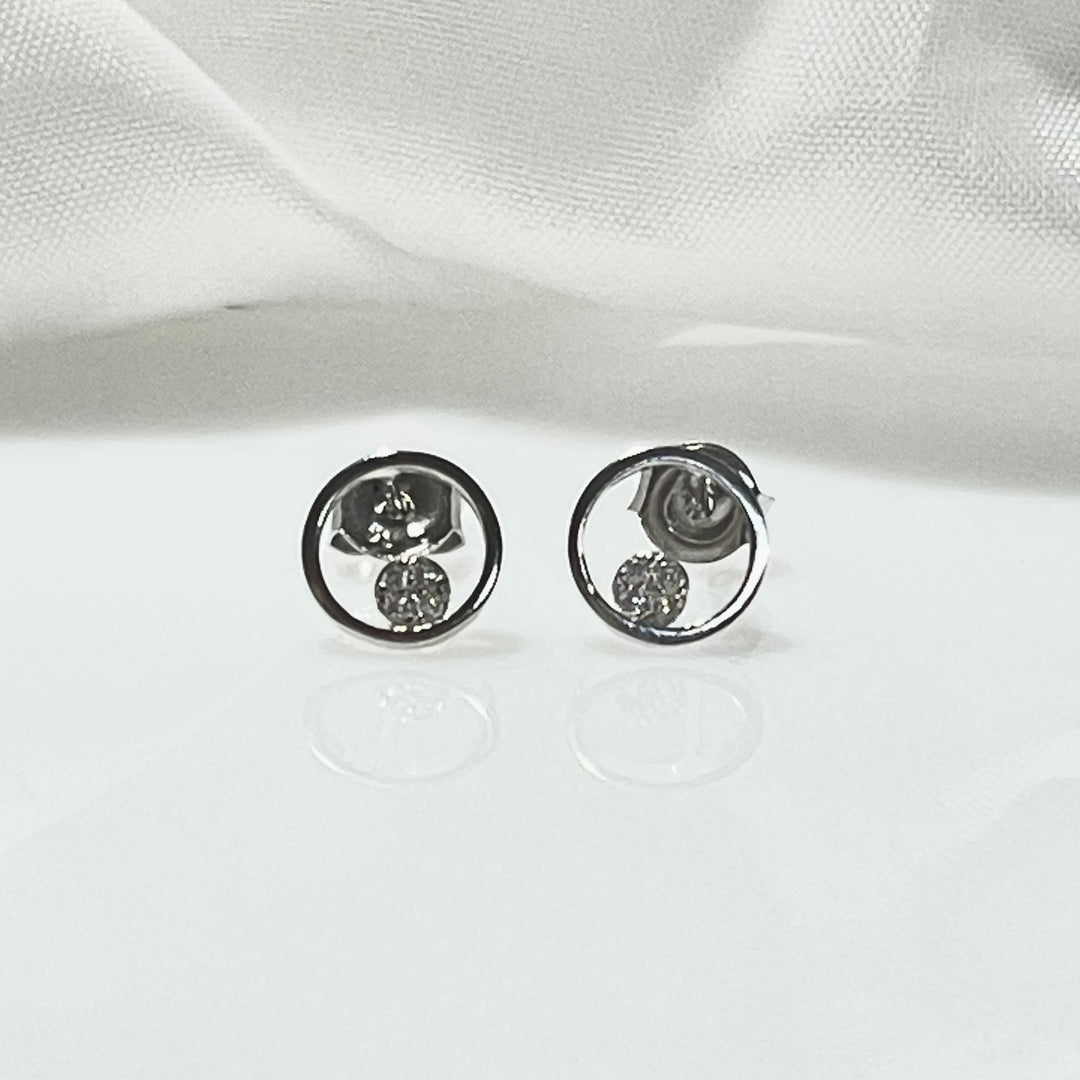 Aretes Plata Circulito Delgado Mini Brillo 8MM | Nicola Joyería 