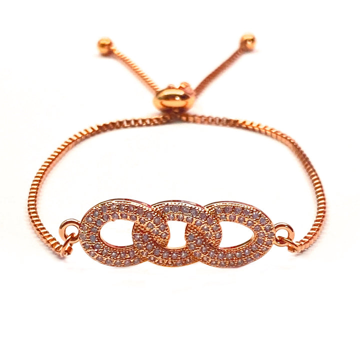 Pulsera Acero ⛓ Cadena Oro Rosa