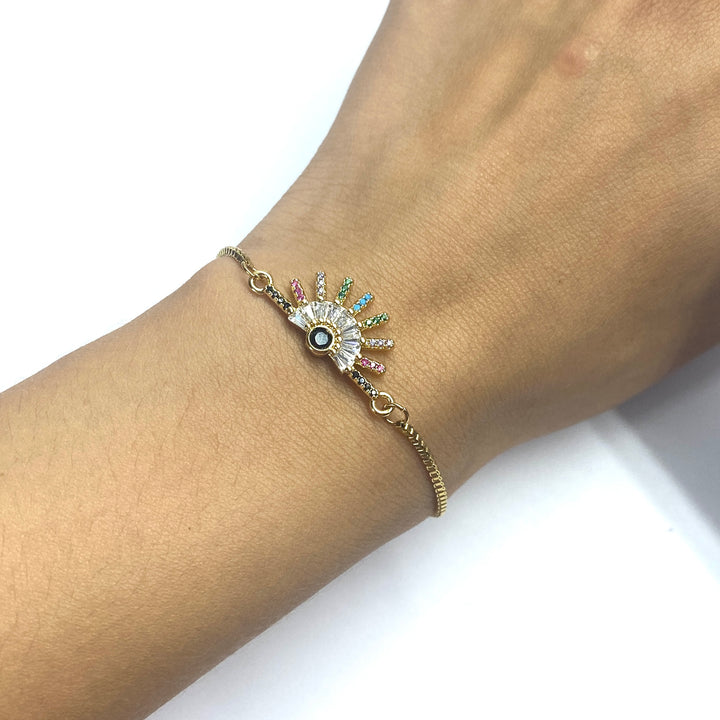 Pulsera Acero 〰️ Abanicó Dorado