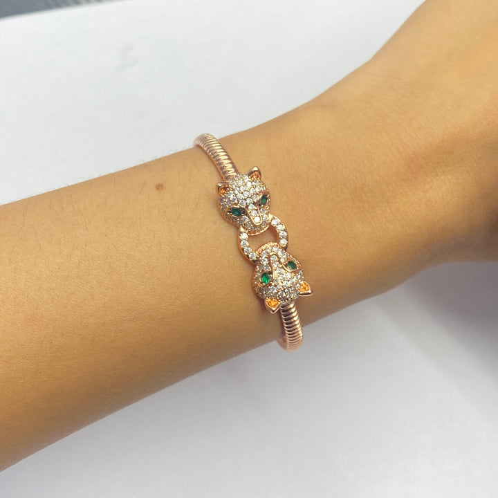 Pulsera Acero 💗 Aro Trigre Oro Rosa