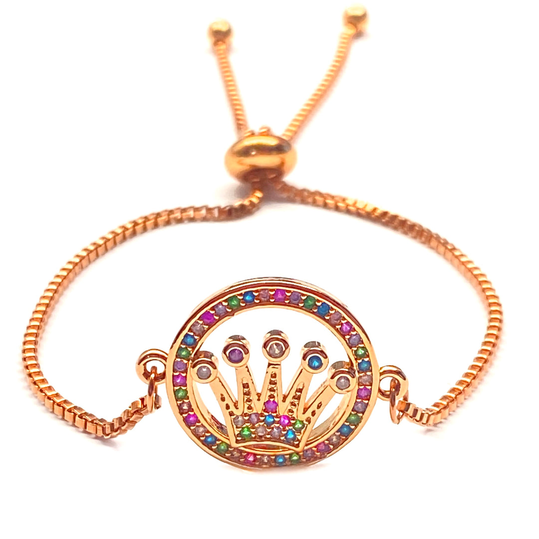 Pulsera Acero 👑 Corona Oro Rosa