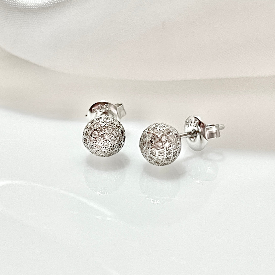 Aretes Plata 🔴 Circulo Decorado Cuadrados 8MM | Nicola Joyería 