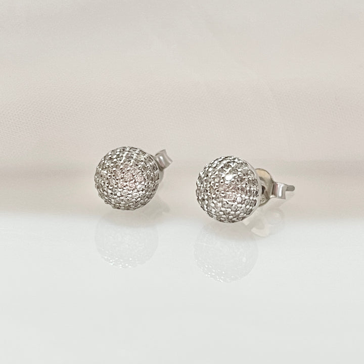 Aretes Plata 🔴 Circulo Decorado 8MM | Nicola Joyería 