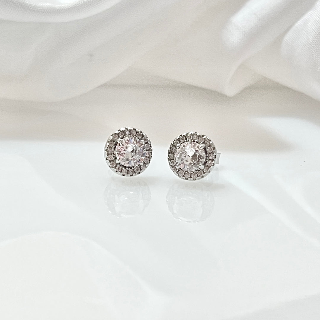 Aretes Plata Circulo Cielo  8MM | Nicola Joyería 