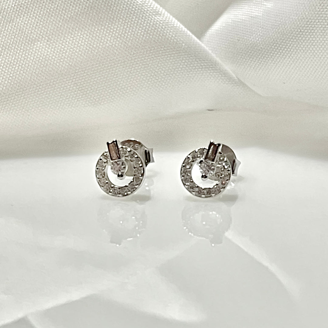 Aretes Plata Circulo Palito  7MM | Nicola Joyería 