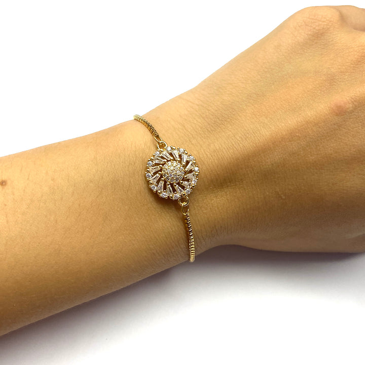 Pulsera Acero 🌼 Flor Dorada