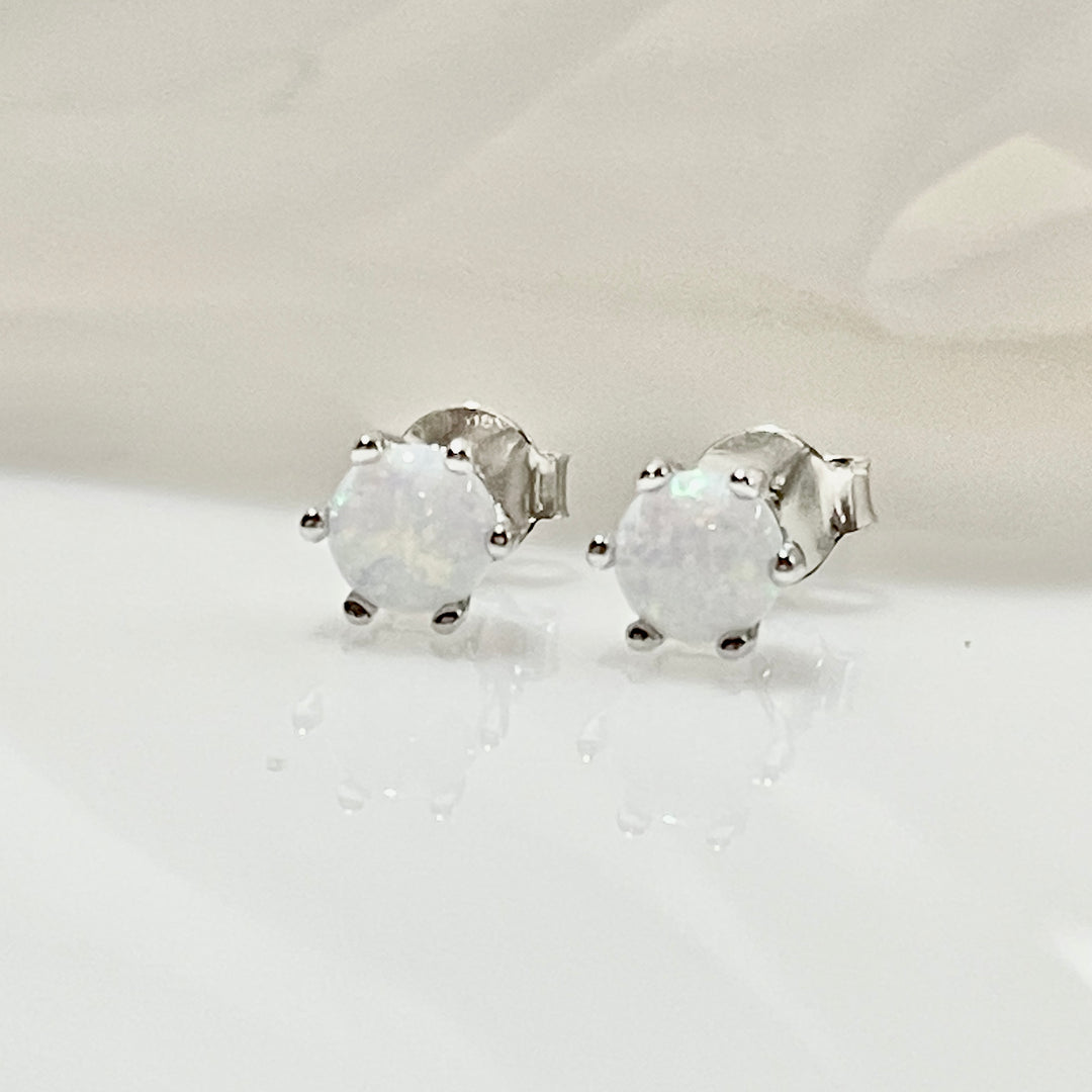 Aretes Plata ⚪️Circulo Blanco Colores 5MM