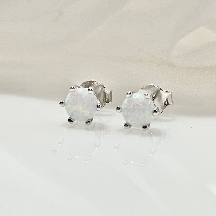 Aretes Plata ⚪️Circulo Blanco Colores 5MM