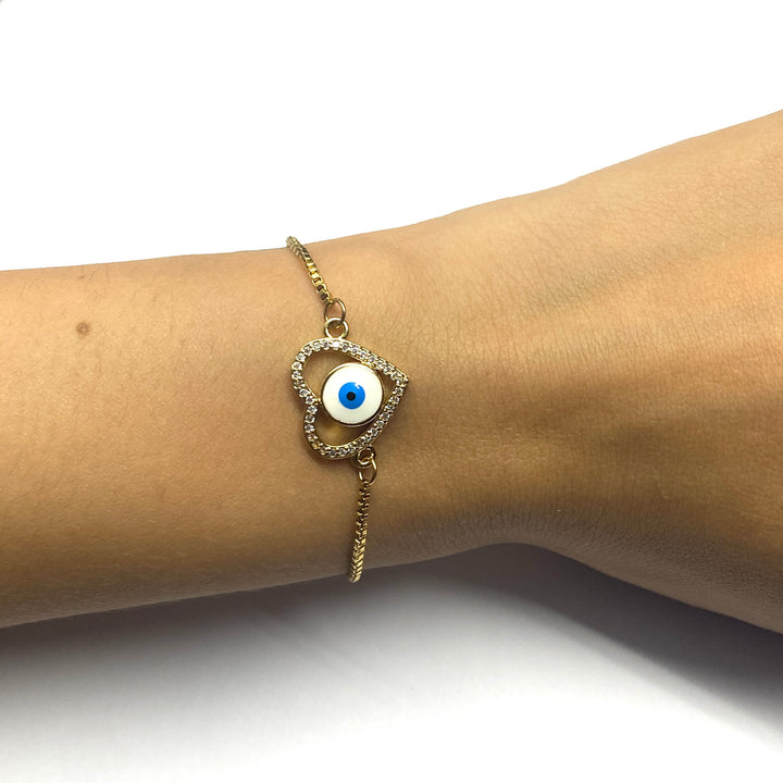 Pulsera Acero 💙👁 Corazón Ojo