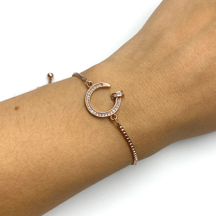 Pulsera Acero 🥐 Cacho Oro Rosa