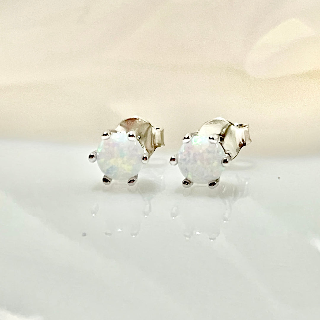 Aretes Plata ⚪️Circulo Blanco Colores 5MM | Nicola Joyería 