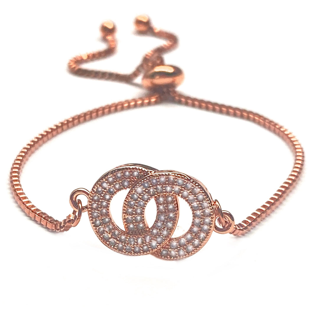 Pulsera Acero 🟣🟣 Círculo Enlazado Oro Rosa