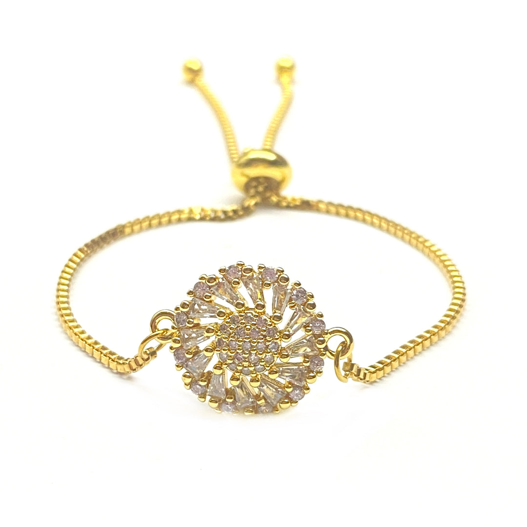 Pulsera Acero 🌼 Flor Dorada