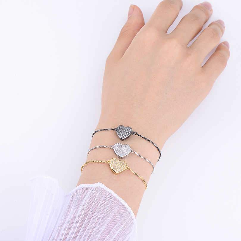 ❤️ Brazalete Plateado Deslizante Ajustable con Corazón Brillante